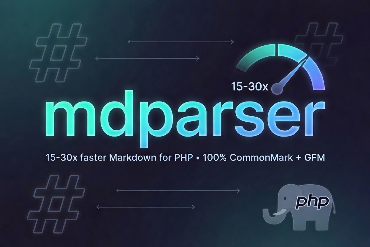 mdparser: 15-30× faster than pure-PHP